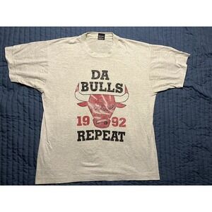 Vintage Screen Stars 1992 Chicago Da Bulls Repeat T Shirt XL Gray Made In USA